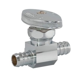 Eastman Multi-Turn Straight Stop Valve, 1/2 Inch PEX Outlet x 1/2 Inch PEX Inlet, Chrome Plated, 04492LF