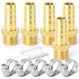 ERGAOBOY 5pcs 25mm OD Barb to 1" BSP Male Brass Hose Barb Compression Fittings