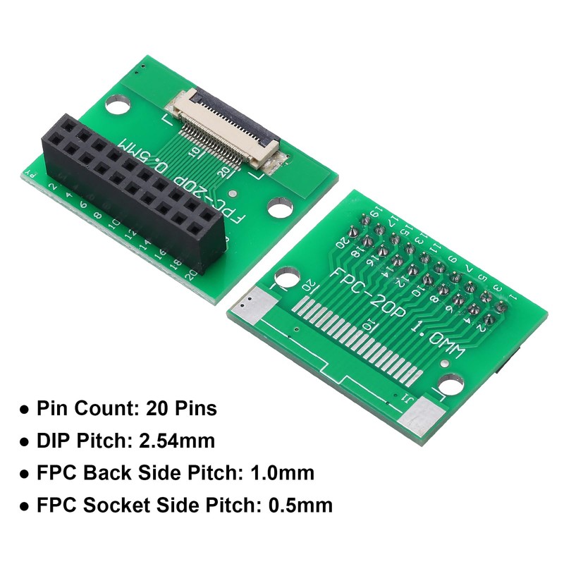 sourcing map 4pcs FFC FPC Connector Board 20 Pins 0.5mm