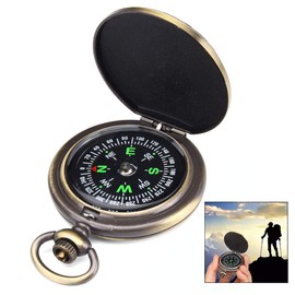 iwobi Compass Outdoor Navigation, Brass Compass Outdoor Portable, Pocket Compass Compass Children Waterproof Engraved Compass for Hiking Camping and Other Outdoor Activities Golden