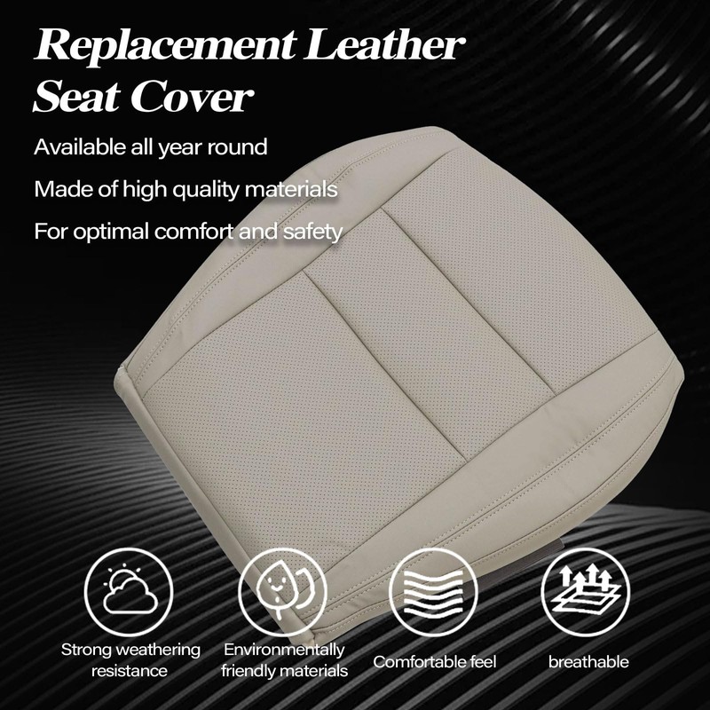 SecosAutoparts Tan Perforated Front Driver & Passenger Side Bottom Microfiber