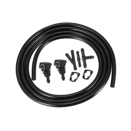 A ABSOPRO Front Windshield Wiper Nozzles Kit for Mitsubishi Eclipse Galant with Gaskets 2 Meter Fluid Hose - Pack of 6 Black Item Replacement