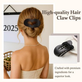 NATASHA Flat Hair Clips for Women - Heart Pattern Curved Design Duckbill Hair Clips, Matte Strong Hold Hair Claw Clips for Thin, Thick Hair for Women and Girls（Neutral）