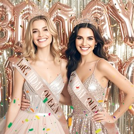 Swialior Rose Gold Crown Tiaras Crowns for Women Girls Decoration Birthday Queen Sash Rose Gold Tiara for Princess Adult Pageant Party Costume Gifts for Wedding Anniversary Bridal Shower Engagement