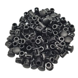 Alamic Hole Plugs 3/16" Plastic Flush Type Hole Plugs Snap in Locking Hole Tube Screw Caps Drilling Cover Plugs Fastener Covers for Kitchen Cabinet Furniture Black 100 Pack