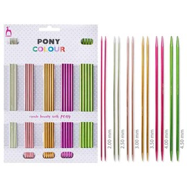 Pony Colour Double Needle Set 20cm 2.5-4.50mm Polka Dot 1 Piece