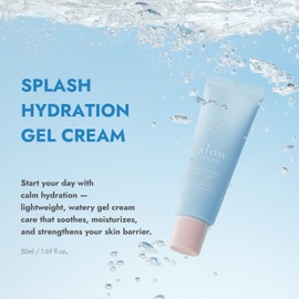 slowpure Splash Hydration Gel Cream 50ml (1.69 fl.oz.) | Deep Hydration & Soothing | Lightweight Watery Gel, Skin Barrier Support, Dewy Glow | 65% Birch Sap, Hyaluronic Acid, Ectoin | Korean Skincare