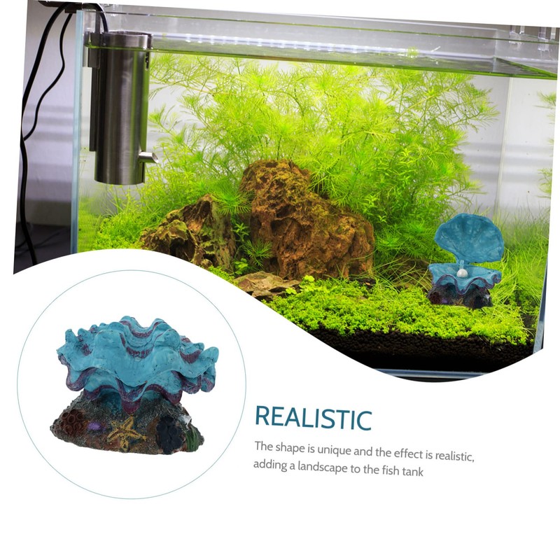 ORFOFE Aquarium Bubbler Oxygenated Shell Ornament Resin Fish Tank Decorations