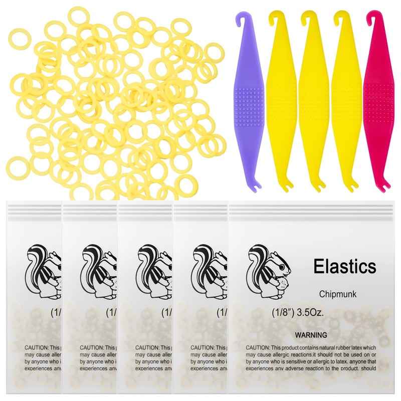 500 Pcs Orthodontic Elastic Rubber Bands, 3.5 Ounces Heavy Dental