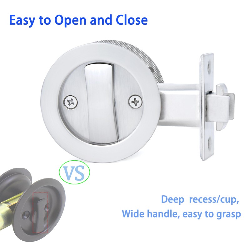 Dontay Pocket Door Lock with Key, Contemporary Entrance Sliding Barn
