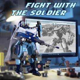 Sluban Metropolis Alpha Snowland Mirage, 752pcs Mech Robot Building Set for Adults, Mecha Building Kit with Two Interchangeable Weapons, Creative Collectible Toy for Teens Boys 8+