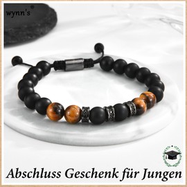 wynn's Graduation Gift for Boys, Graduation Bracelet, Graduation Gift for Boys, Son, Brother, Grandson, Friends, for Graduation, Bachelor Master with Gift Box, Stone, Tiger's Eye