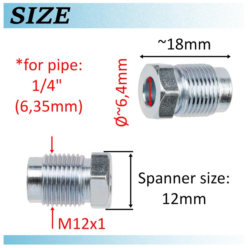 AERZETIX - C74377 - Set of 2 Union Nuts M12x1