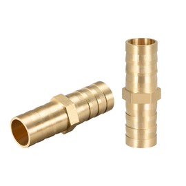 TA-VIGOR 2Pcs 12mm Brass Barb Hose Fitting Straight Connector Coupler, Straight Barb Hose Fitting Joiner for Air Gas Water Fuel