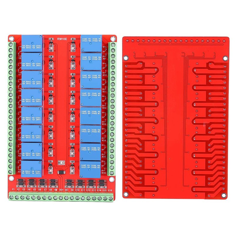 DC 24V 16-Channel Relay Module Insulated Interface Card with High/Low