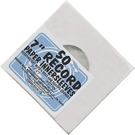 (50) Square Deal Recordings & Supplies 7" Record Paper Inner Sleeves - White Archival Acid Free - #07IW - 50 Sleeves
