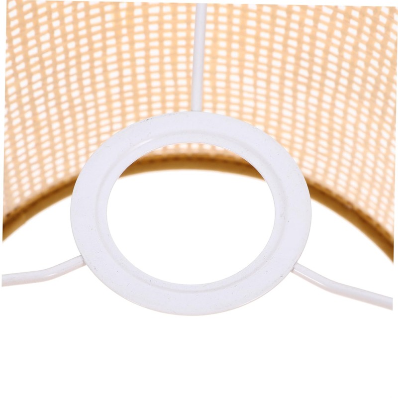 WOONEKY Hand Woven Rattan Lamp Shade Natural Rattan Cover for