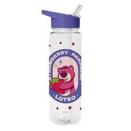Pyramid International Lotso Strawberry Paradise Plastic Water Bottle 700ml with PE Straw, One Size
