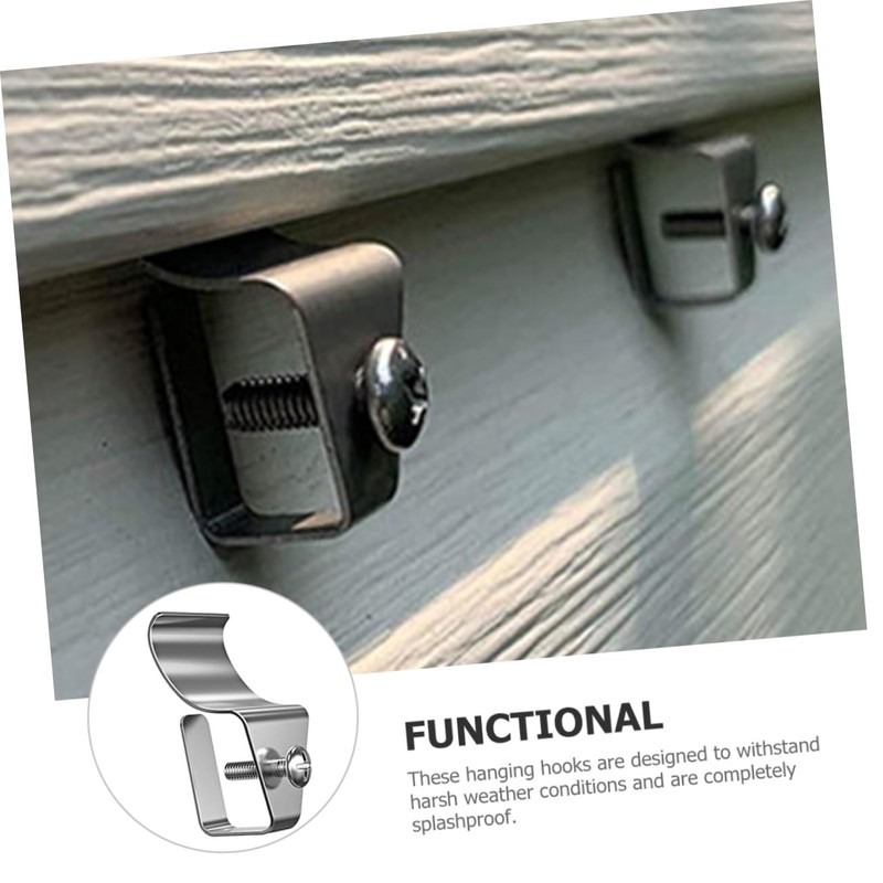 TEHAUX 1set Punch Vinyl Siding Clips Outdoor Hanging Hooks for