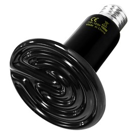 Simple Deluxe Ceramic Heat Emitter 100W Reptile Heat Lamp Bulb No Light Emitting Brooder Coop Heater for Amphibian Pet Snake Turtle & Incubating Chicken, No Harm, Color Black, 1 Pack