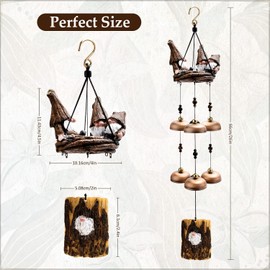Gnome Wind Chimes for Outside with 6 Larger Bells - Gift for Mom, Dad, Daughter, Women - Outdoor Decor for Patio, Porch, Garden, Backyard