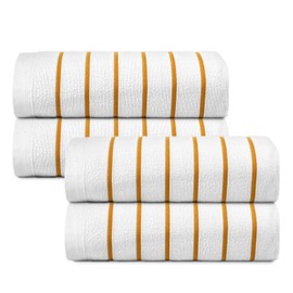 Yellow Horizontal Stripe Oversized Pool Towels Bulk 36x68-24 Pack Beach Towels Bulk - Highly Absorbent Spa & Hotel Bath Sheet - Quick Drying - Durable & Soft Towels in Bulk