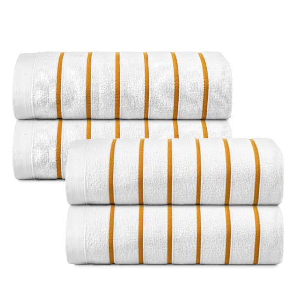 Yellow Horizontal Stripe Oversized Pool Towels Bulk 36x68-24 Pack Beach