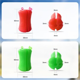 IFUDE Pack of 8 Fishing Rod Tie Holder Fishing Rod Protection Attachment Rubber Portable Fishing Rod Fixed Ball Rubber Reusable Rod Holder Fishing Tool (Green + Red)