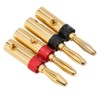 Preffair 4pcs Speaker Banana Plugs 24K Gold Plated Dual Screws