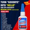 20g Medium-Thick CA Glue (500 CPS), Instant Clear Cyanoacrylate Glue
