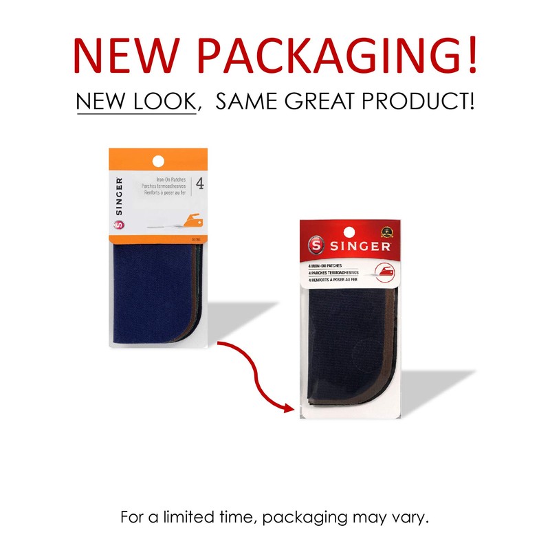 SINGER 00086 5-Inch by 5-Inch Dark Assorted Iron On Patches,