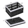 Parlynies 15 L Plastic Stackable Storage Crates, Folding Storage Basket,