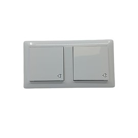 GIRA 415803 Double Socket with Frame and Hinged Lid IP44