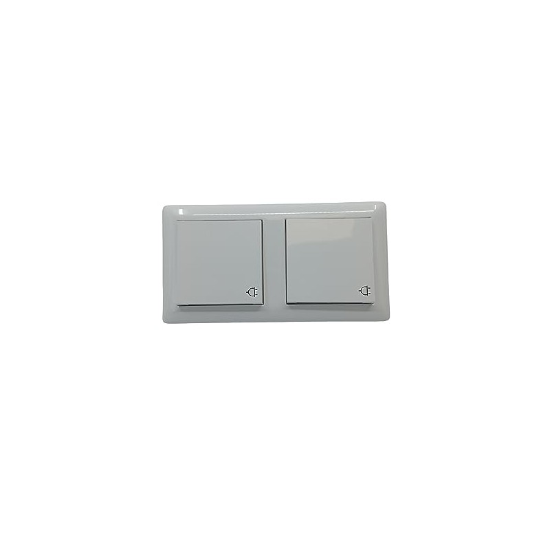 GIRA 415803 Double Socket with Frame and Hinged Lid IP44