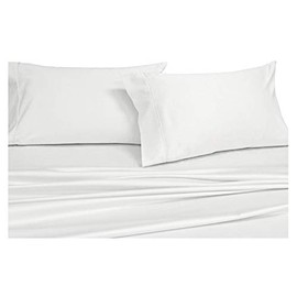 Abripedic Sateen Solid Sheets, 600-Thread-Count 4PC Bed Sheet Set, 100-Percent Cotton, Deep Pocket, King, White