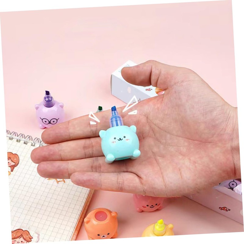 Tofficu 1 Set Bear Highlighter Bear Pens Pastel Highlighters Kawaii