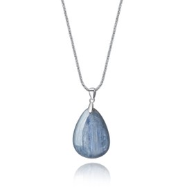 AMORWING Teardrop Kyanite Blue Crystal Necklace for Women