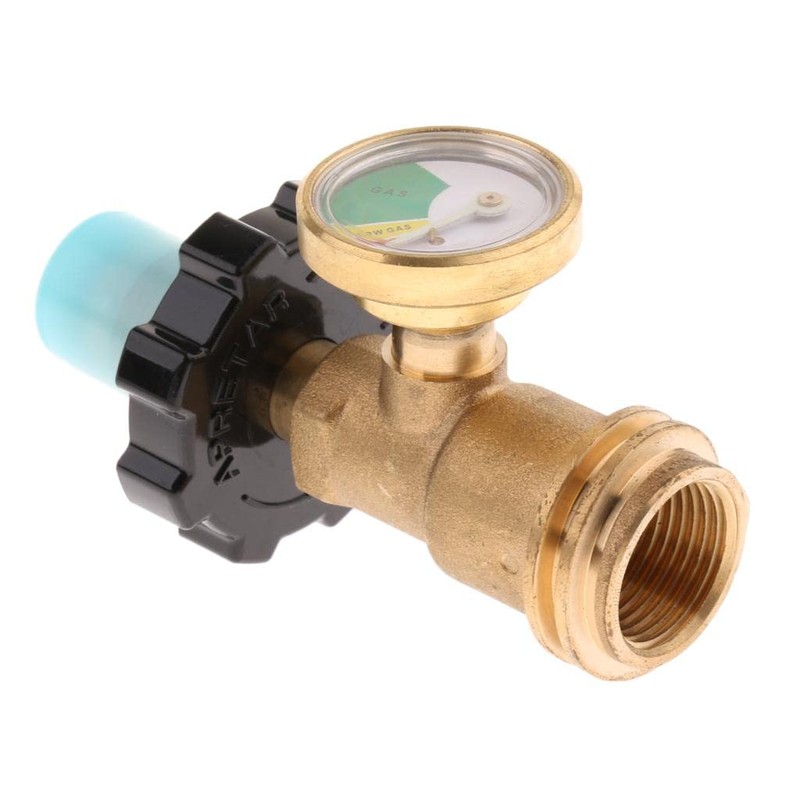 perfk Propane Tank Adapter with Gauge Copper Conversion Adapter with