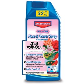 BioAdvanced All-in-One Rose and Flower Spray, Fertilizer, Insect Killer and Fungicide, 32-Ounce, Concentrate 708260D