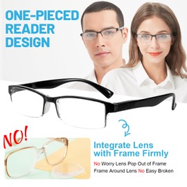 WEMOOMOOTANTS 4 Packs Black Readers 2.5 for Men Women Lightweight Reading Glasses 1.0 1.5 2.0 250 3.0 3.5 4.0