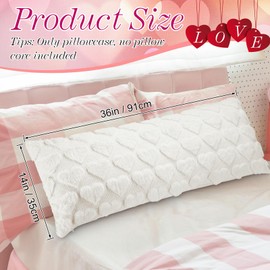 Mixweer 1 Pcs 14 x 36 Inch Valentines Day Throw Pillows Covers Long Pillow Cover Heart Love Throw Pillow Decorative Couch Pillow Covers for Couch Sofa Home Bedroom Farmhouse (White)