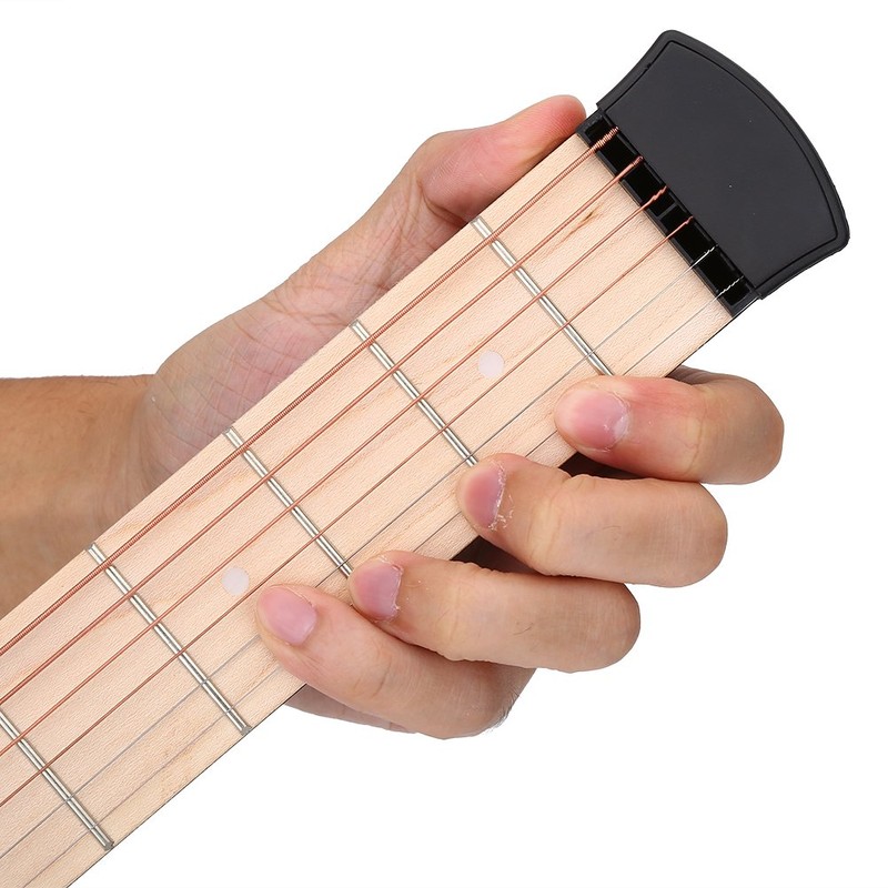 Vbest life Pocket Guitar Practice Neck Left Hand Portable Guitar