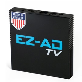 EZ AD TV Digital Signage Player, Digital Signage 4k Player Kit, Auto-Post Content, Cloud-Controlled, Add Your PowerPoint Presentation, Free Plan & Mobile App, Thousands of Templates
