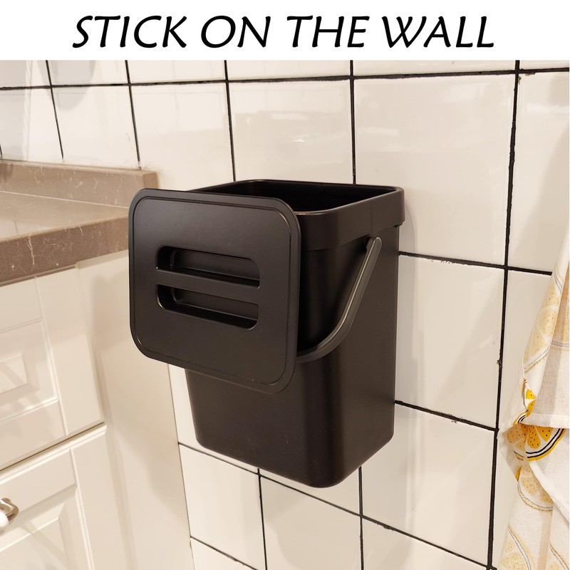 stonespace Kitchen Compost Bin for Countertop, Hanging Small Trash Can