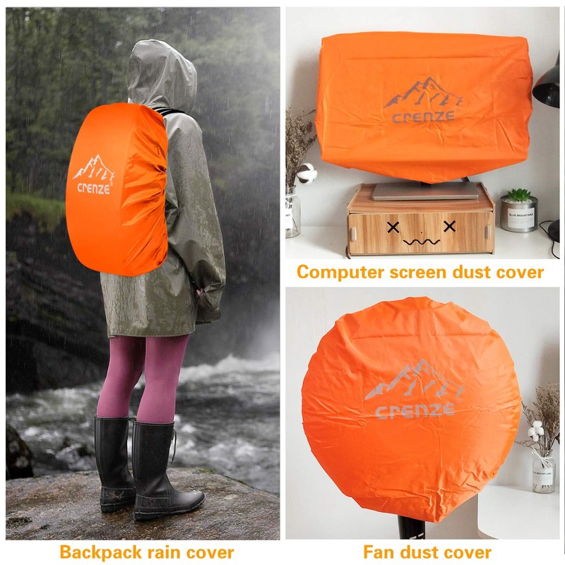 Crenze Backpack Rain Cover, 15-90L Waterproof Rucksack Cover with Reflective