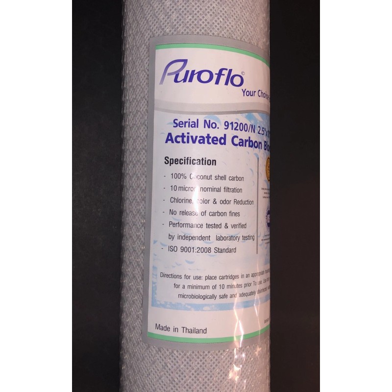 Puroflo 91200/N 2.5”X10” Activated Carbon Block NSF CERTIFIED