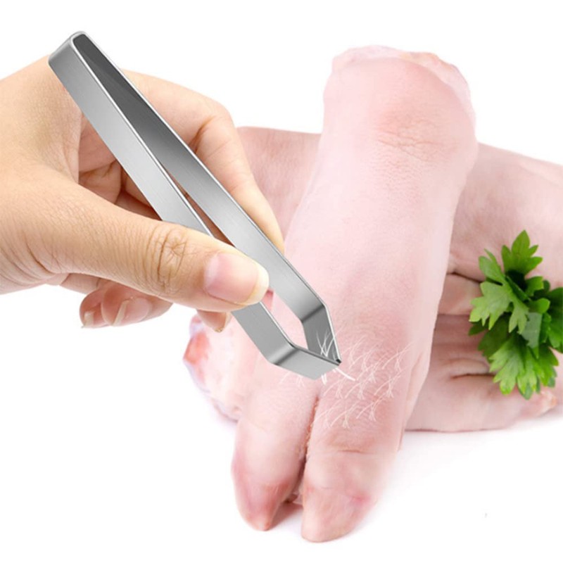 SEIWEI 2 Pcs Fish Bone Tweezers, Stainless Steel Flat Tweezers