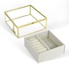 Ylu Yni Glass Jewelry Organizer Box Clear Keepsake Case with