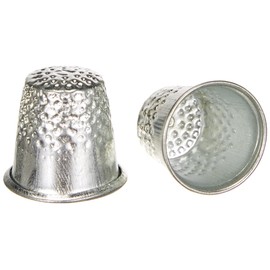 Glorex 5 2002 21 Thimbles Set of 3 in 3 Sizes S, M and L, Made of Sturdy Metal, with Small Notches