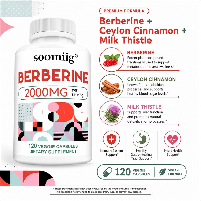 Berberine Supplement for Daily Wellness – Immune Support Capsules for